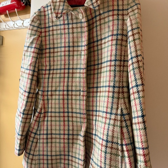 COACH Plaid Wool Pea Coat Size Medium - Picture 3 of 7